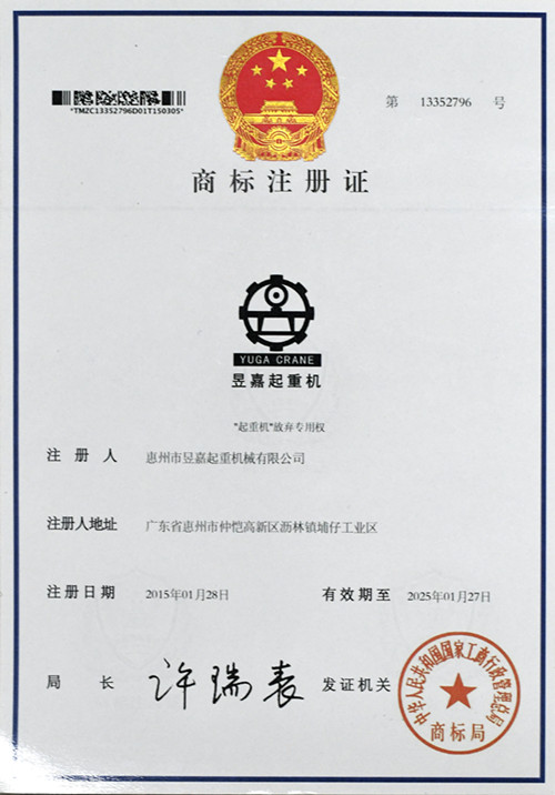 商標(biāo)注冊(cè)證